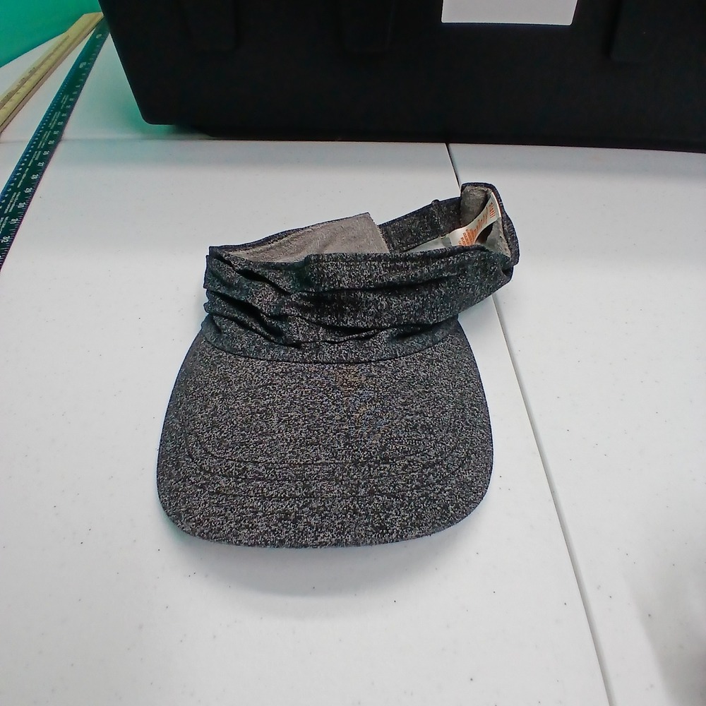 Pistil Visor One Size Charcoal Gray Ruched Space Dye Athleisure Sporty